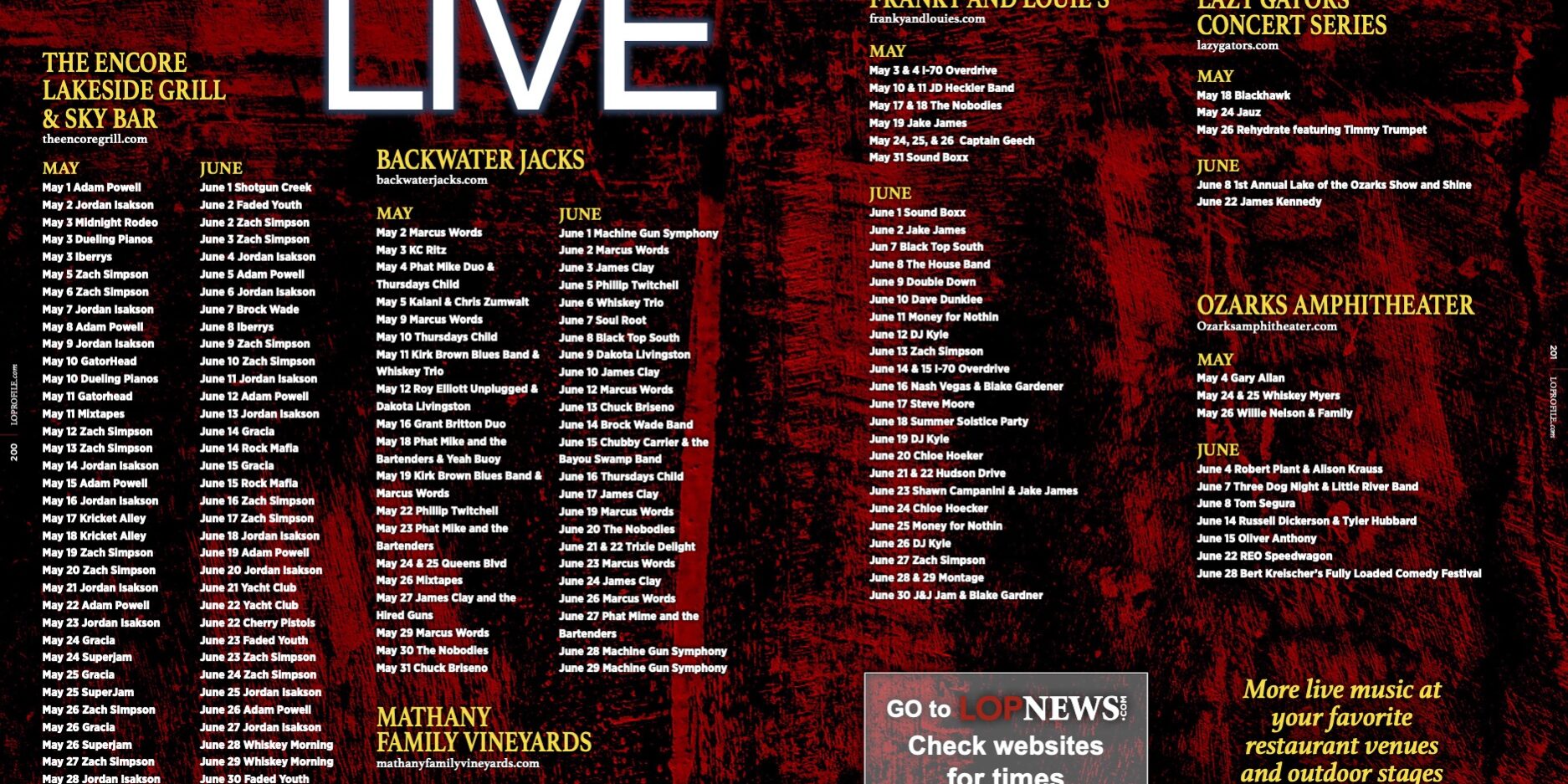 Live PErformacnes - May:June 2024