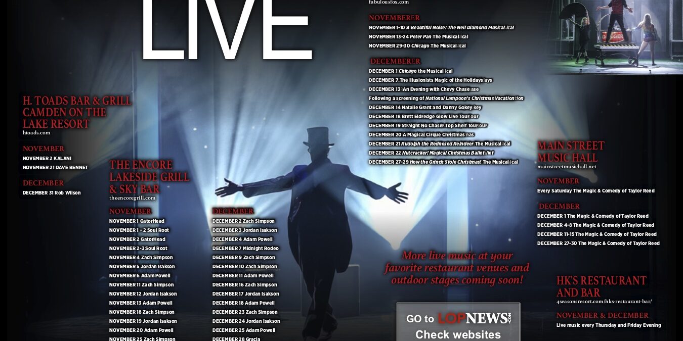 Live Performances: November/December 2024 Live Performances: November/December 2024