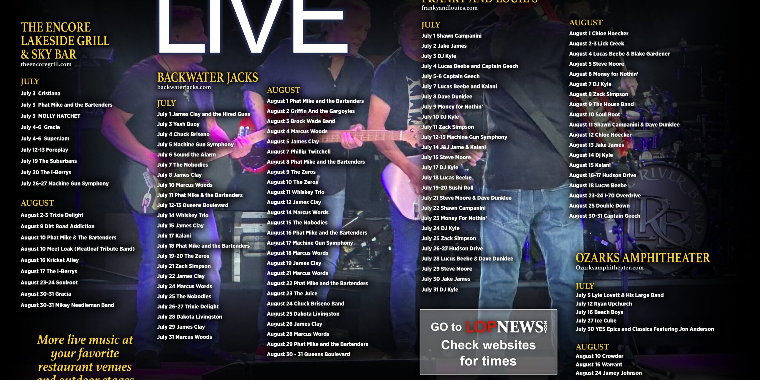Live Performances July/August 2024