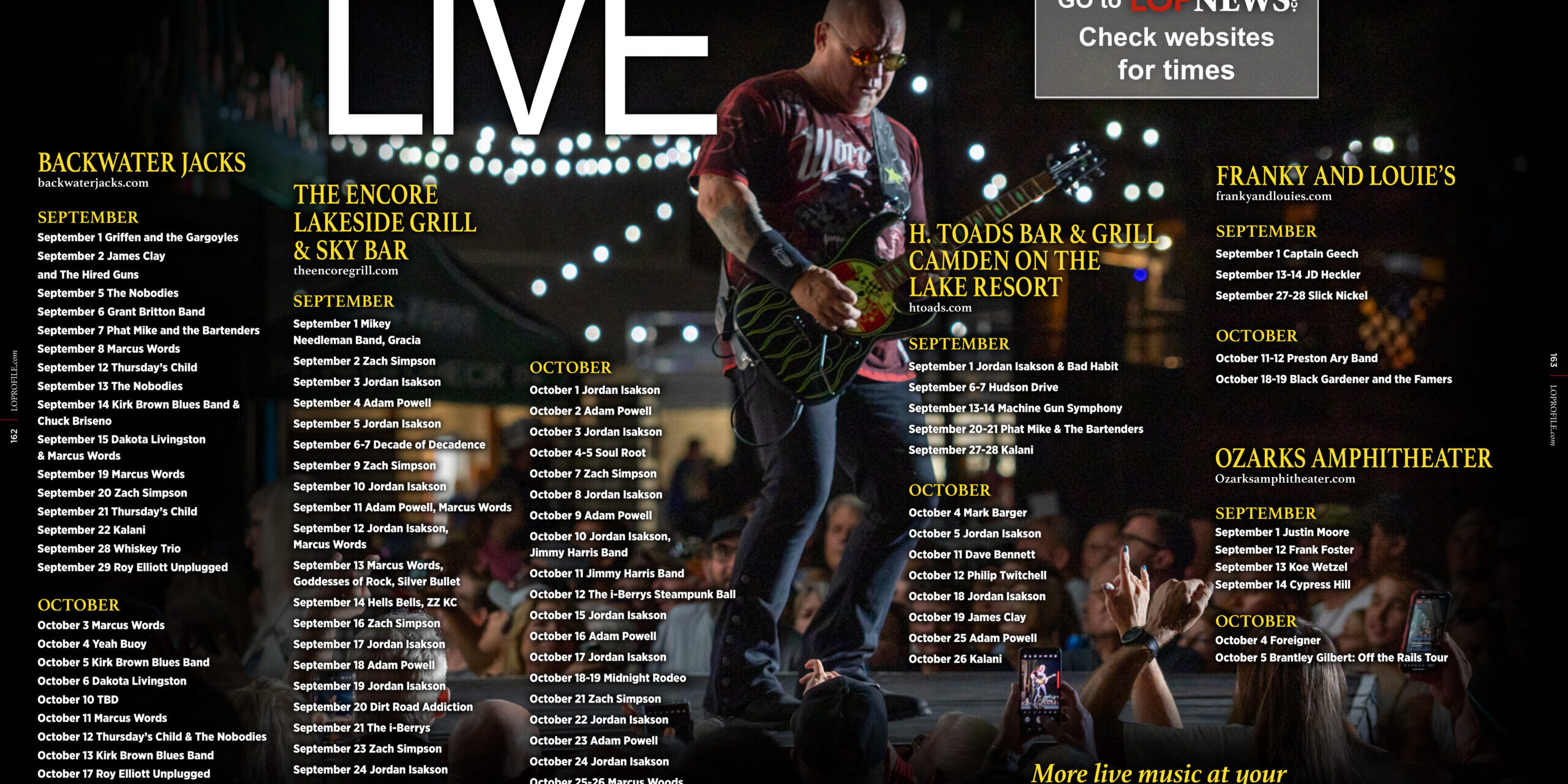 Live Performances September:October 2024